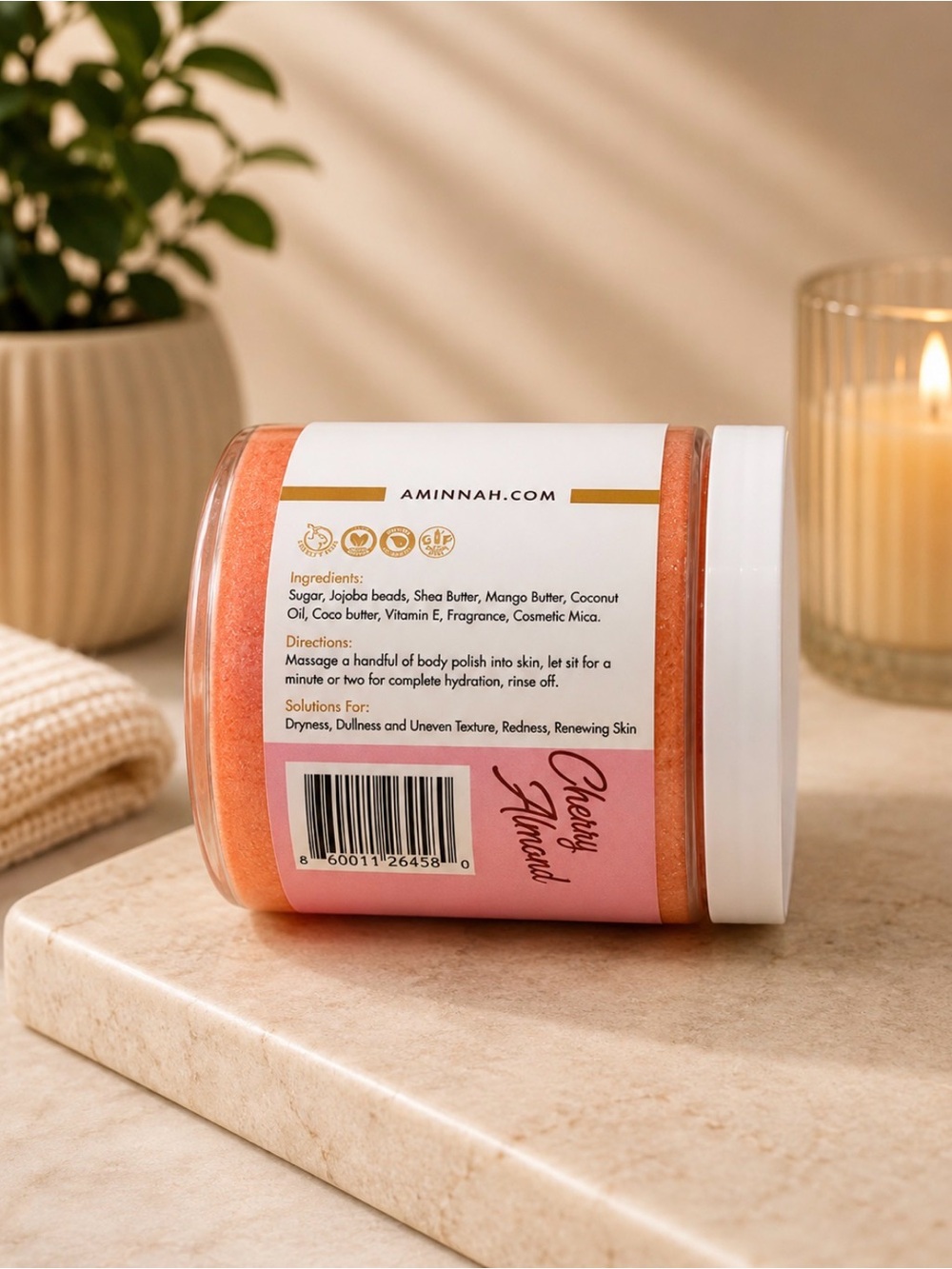 Aminnah (NWT) Cherry Almond Whipped Body Butter & Sugar Polish - Picture 3 of 3